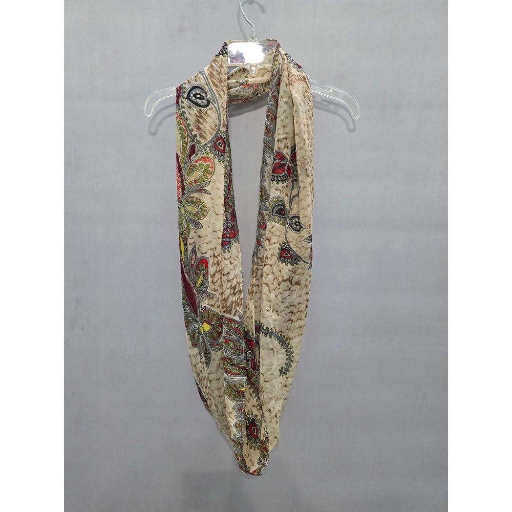 Cream Floral Light Y2K Whimsy Goth Boho Chic Cottage Infinity Scarf OSFM